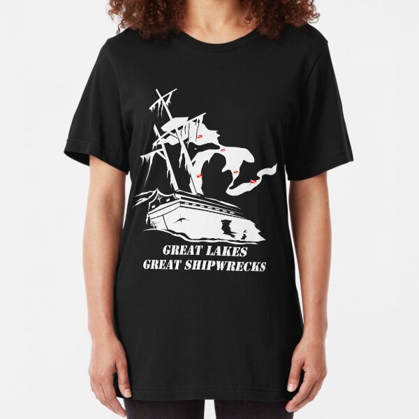 Great Lakes, Great Shipwrecks - White Slim Fit T-Shirt