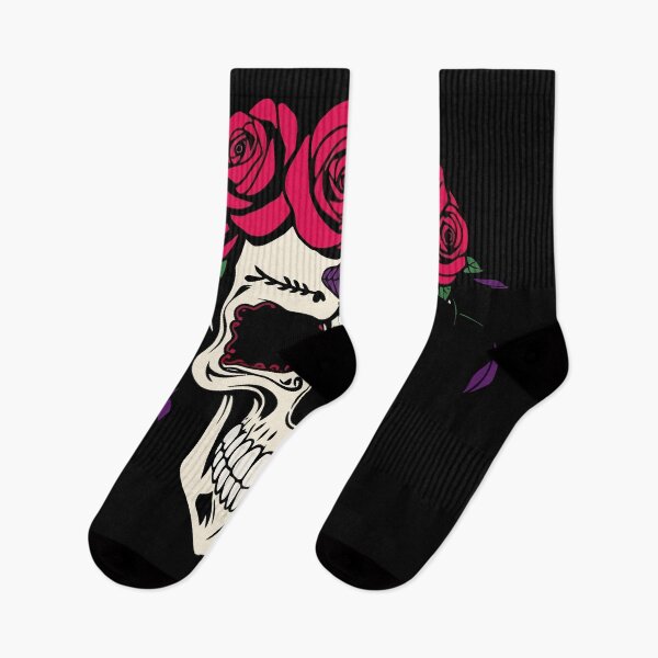 Artikelvorschau, Rosenschädel-Kunst – Florales Gothic-T-Shirt & Merchandise entworfen und verkauft von DConcept.