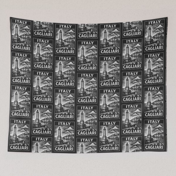 Item preview, Cagliari Italy Linocut Style  designed and sold by Thistle-TShop.