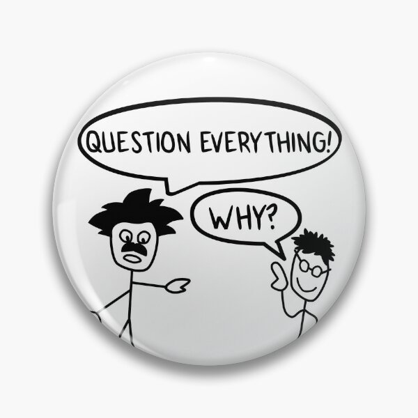 Item preview, Funny Nerdy Question Everything! Why? Stick Figures Philosophy Teacher Black Text designed and sold by MathWare MathClips.