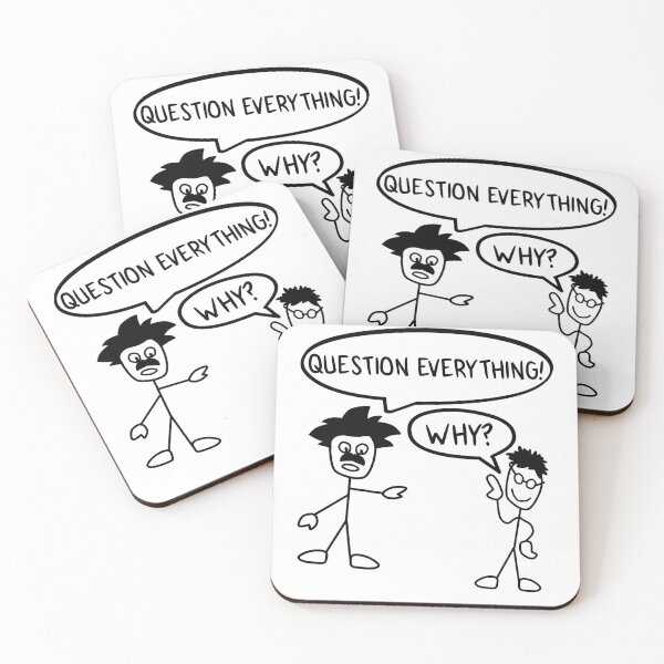 Item preview, Funny Nerdy Question Everything! Why? Stick Figures Philosophy Teacher Black Text designed and sold by MathWare MathClips.