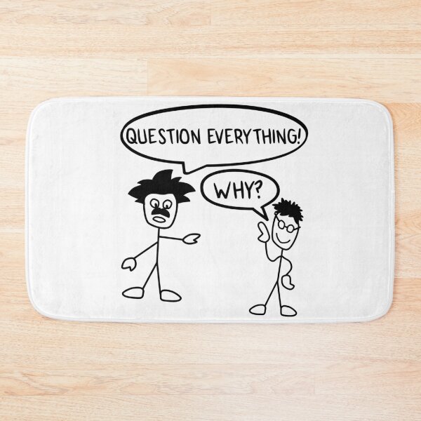 Item preview, Funny Nerdy Question Everything! Why? Stick Figures Philosophy Teacher Black Text designed and sold by MathWare MathClips.