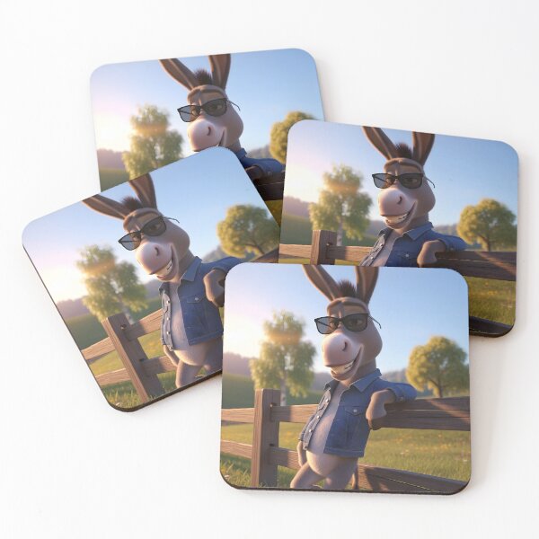 Item preview, Cool 3D Donkey in Sunglasses – Funny Cartoon Style Artwork designed and sold by Unwrapfashion.