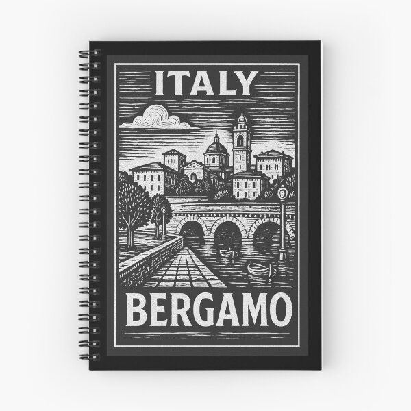 Item preview, Bergamo Italy Linocut Style  designed and sold by Thistle-TShop.