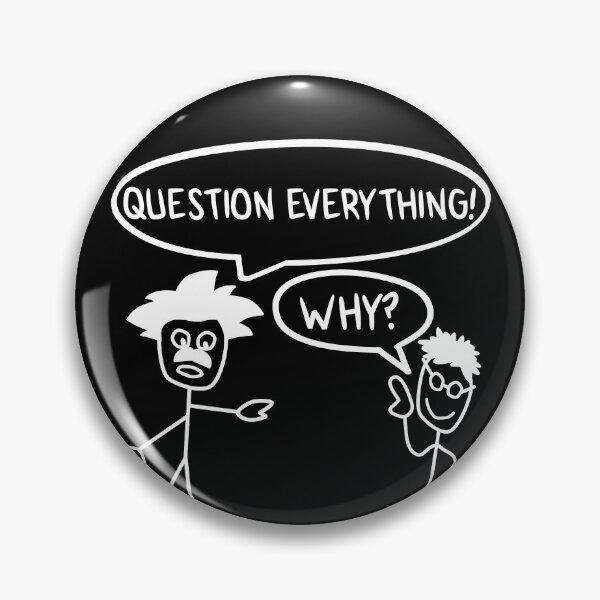 Item preview, Funny Nerdy Question Everything! Why? Stick Figures Philosophy Teacher White Text designed and sold by MathWare MathClips.
