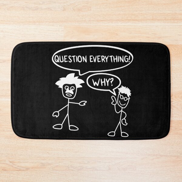 Item preview, Funny Nerdy Question Everything! Why? Stick Figures Philosophy Teacher White Text designed and sold by MathWare MathClips.