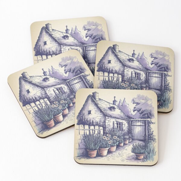 Item preview, Stone Cottage with Garden Path – Rustic Countryside Illustration designed and sold by SplashTastic.