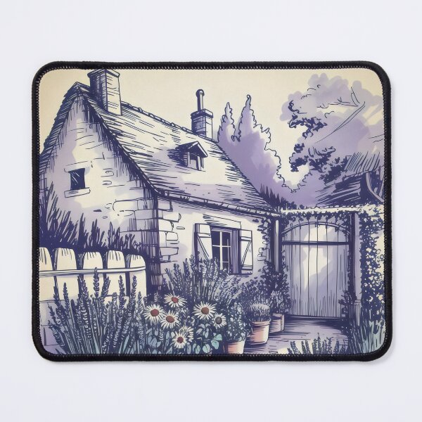 Item preview, Stone Cottage with Garden Path – Rustic Countryside Illustration designed and sold by SplashTastic.