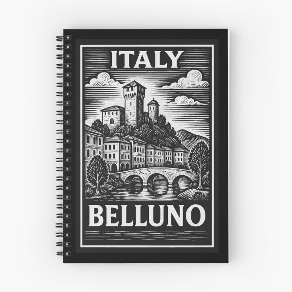 Item preview, Belluno Italy Linocut Style  designed and sold by Thistle-TShop.