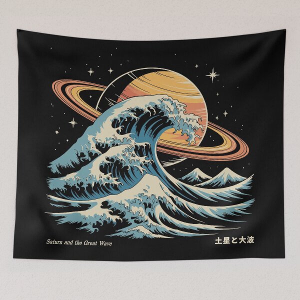 Item preview, Saturn and The Great Wave designed and sold by Lidra Zehcnas.