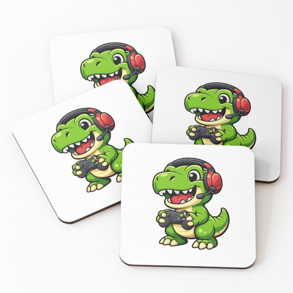 Item preview, Gamer Dino T-Shirt  | Cute Gaming Dinosaur with Headset | Kids & Gamer Tee designed and sold by DailyDrivesct.