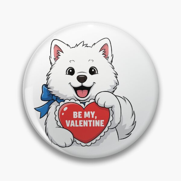 Item preview, Be My Valentine Samoyed Puppy – Cute Love Dog designed and sold by The Real Life Symphony.