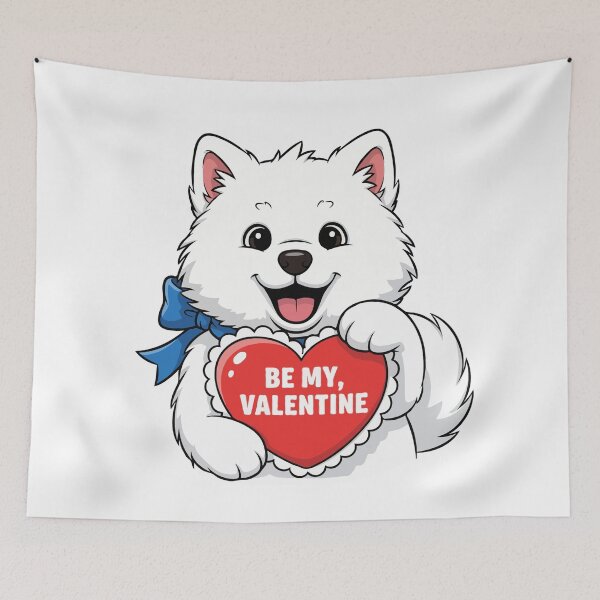 Item preview, Be My Valentine Samoyed Puppy – Cute Love Dog designed and sold by The Real Life Symphony.