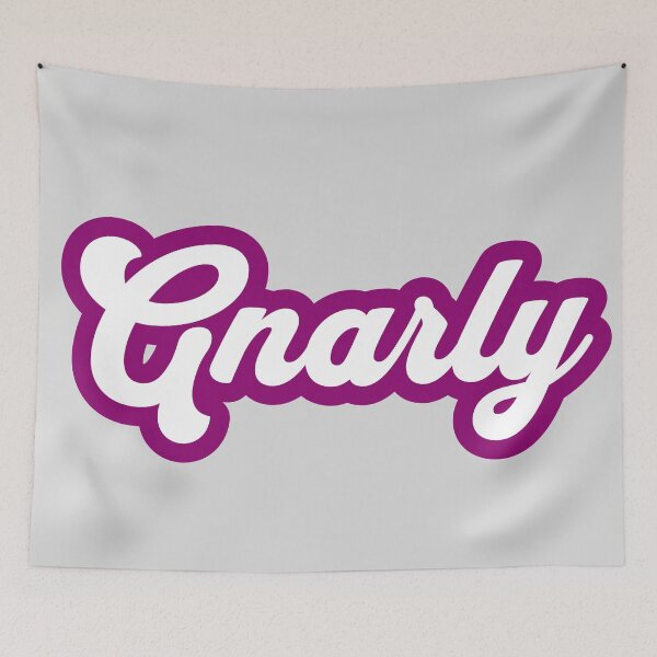 Item preview, Gnarly - purple and white script designed and sold by mooskdesign.