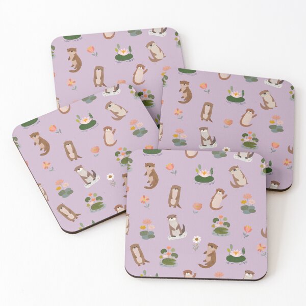 Item preview, Otters & Lily Pads on Pinkish Purple designed and sold by KSimpson838.