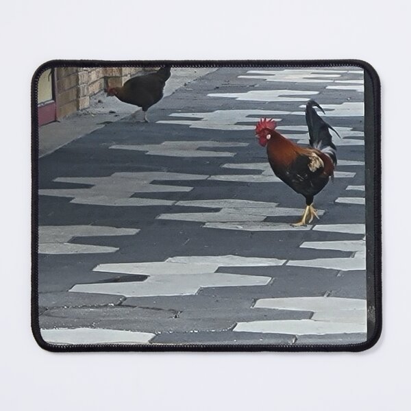 Item preview, Rooster and Friend on Grey and White Sidewalk designed and sold by CoastalCalmCo.