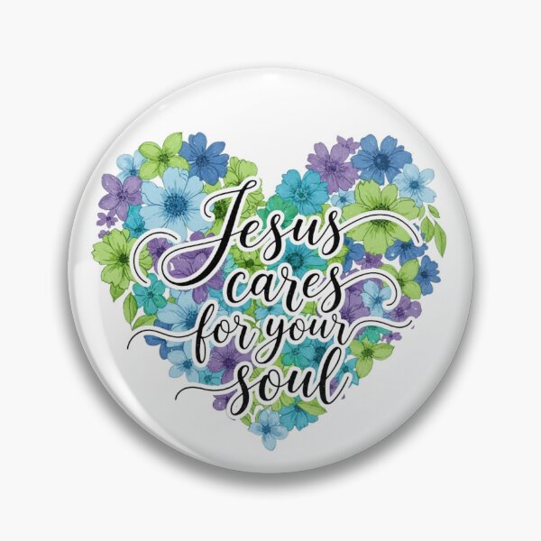 Artikelvorschau, Jesus kümmert sich um deine Seele – Botanisches Herz entworfen und verkauft von Faithloveshop.