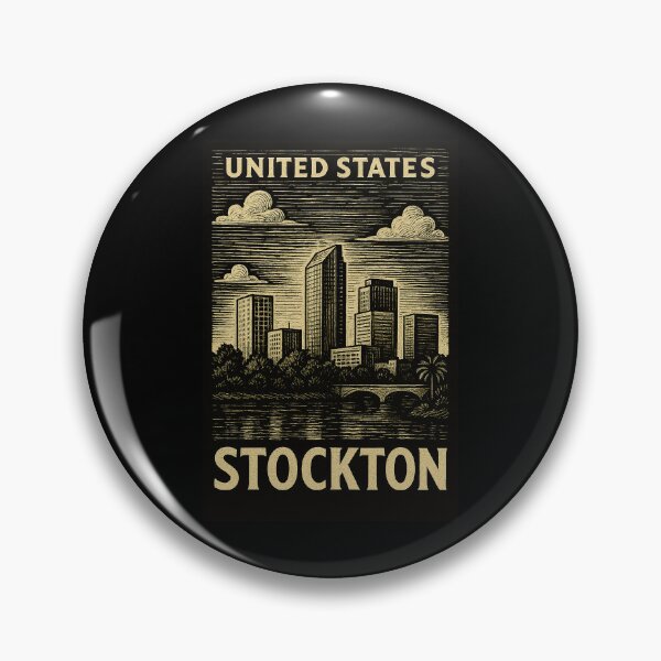 Item preview, Stockton USA Linocut Style  designed and sold by Thistle-TShop.