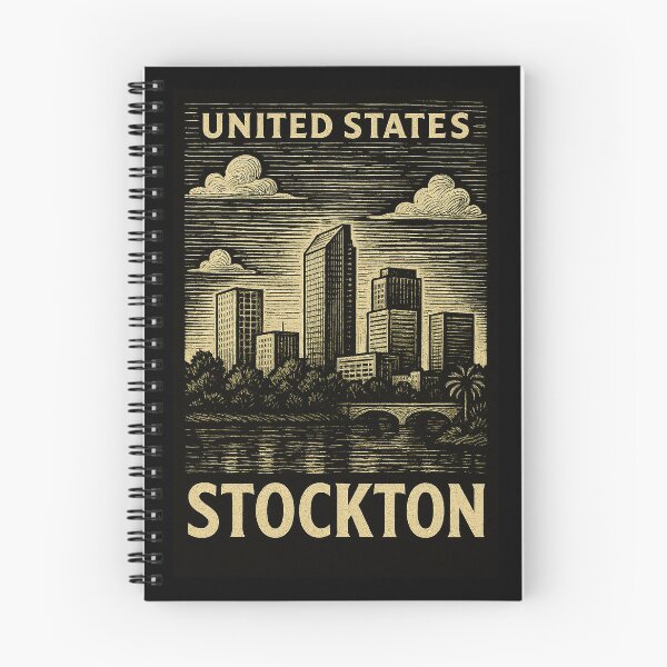 Item preview, Stockton USA Linocut Style  designed and sold by Thistle-TShop.