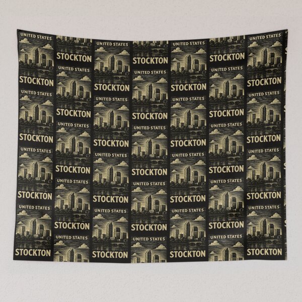 Item preview, Stockton USA Linocut Style  designed and sold by Thistle-TShop.