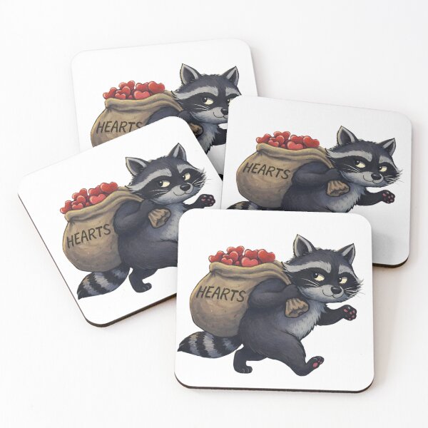 Item preview, Raccoon Stealing Hearts Valentine Lover designed and sold by MiowandMolly.