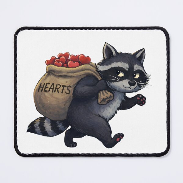 Item preview, Raccoon Stealing Hearts Valentine Lover designed and sold by MiowandMolly.