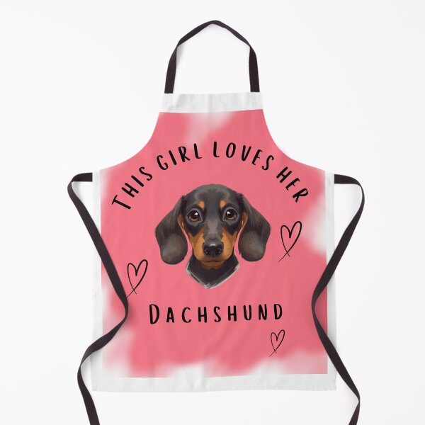 Item preview, This Girl Loves Her Dachshund - Pink Background designed and sold by AndysTeeShop.