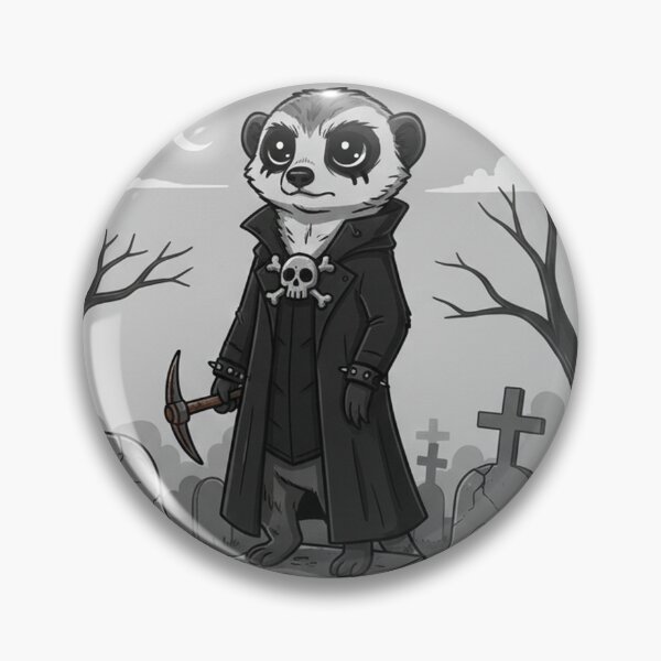 Artikelvorschau, Dark Gothic Badger On Graveyard With Pickaxe Fantasy Art entworfen und verkauft von RebellDancer.