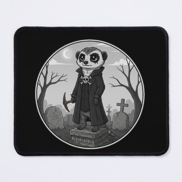Item preview, Dark Gothic Badger On Graveyard With Pickaxe Fantasy Art designed and sold by RebellDancer.