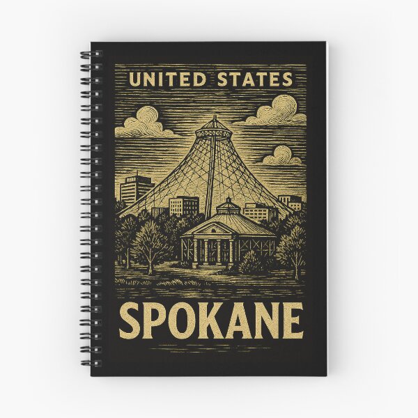 Item preview, Spokane USA Linocut Style  designed and sold by Thistle-TShop.