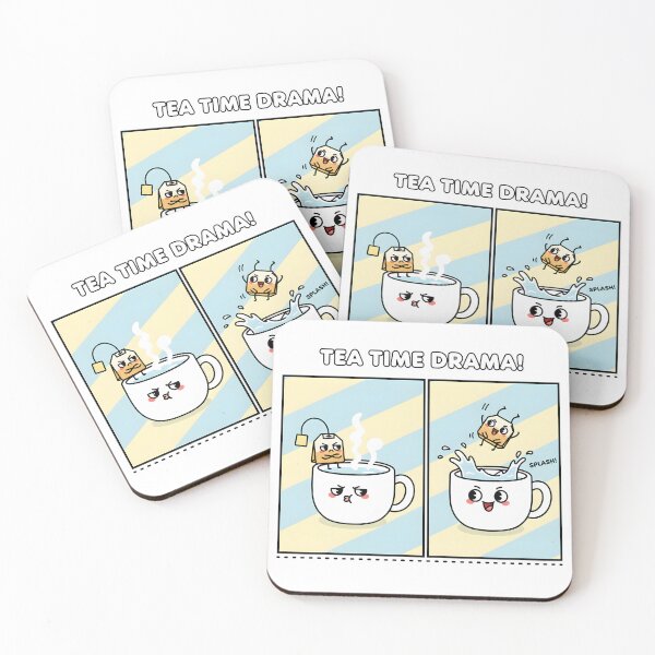 Item preview, Funny Tea Time Drama: Playful Teacup and Teabag Comic designed and sold by Clay Artista.