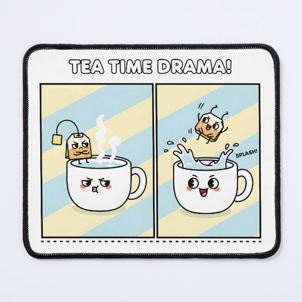 Item preview, Funny Tea Time Drama: Playful Teacup and Teabag Comic designed and sold by Clay Artista.
