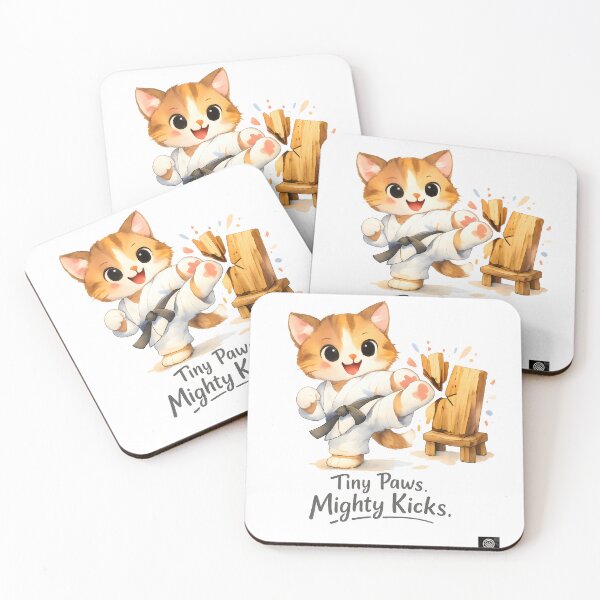 Item preview, Tiny Paws Mighty Kicks – Cute Karate Cat Watercolor Illustration designed and sold by HOUSE OF TIST.
