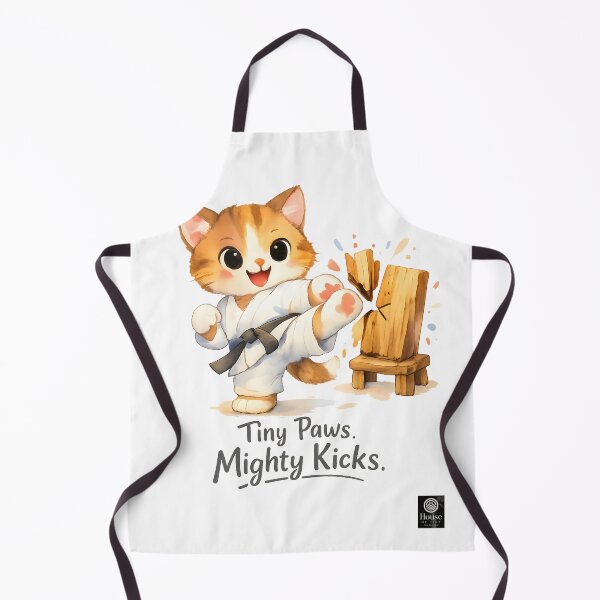 Item preview, Tiny Paws Mighty Kicks – Cute Karate Cat Watercolor Illustration designed and sold by HOUSE OF TIST.