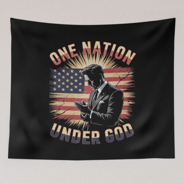 Item preview, One Nation Under God Trump Pray Jesus USA Flag Distressed  designed and sold by CombatTask.