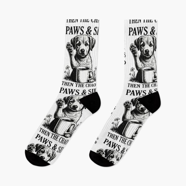Item preview, Paws & Sip Then The Chaos – Funny Dog Coffee Lover Graphic Design designed and sold by MukuMint.