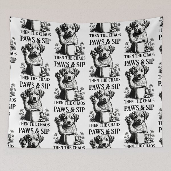 Item preview, Paws & Sip Then The Chaos – Funny Dog Coffee Lover Graphic Design designed and sold by MukuMint.