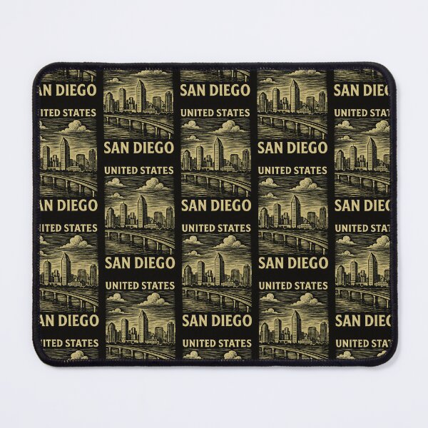 Item preview, San Diego USA Linocut Style designed and sold by Thistle-TShop.