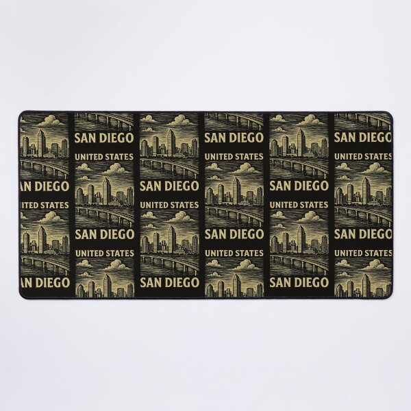 Item preview, San Diego USA Linocut Style designed and sold by Thistle-TShop.