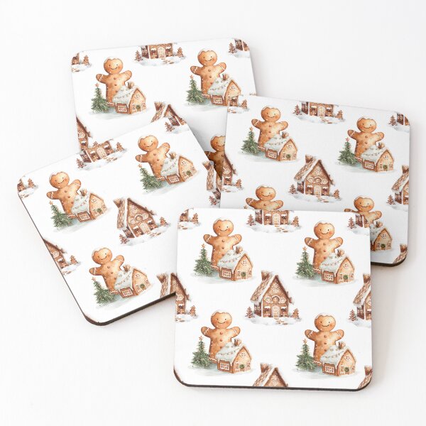 Item preview, Gingerbread Man And House Christmas Pattern designed and sold by EL-Lebedenko.