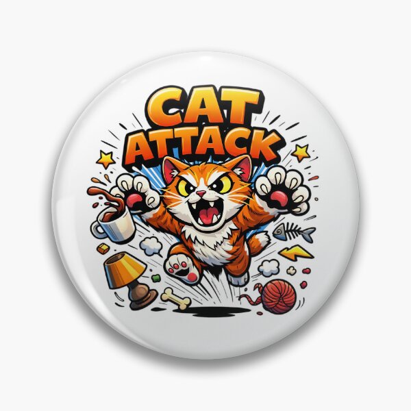Item preview, Cat Attack – Funny Colorful Cat Cartoon Design designed and sold by gavinroyal.