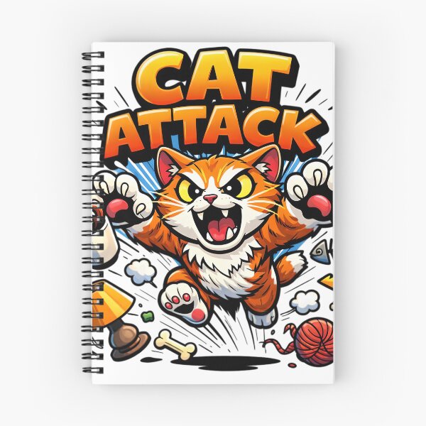 Item preview, Cat Attack – Funny Colorful Cat Cartoon Design designed and sold by gavinroyal.