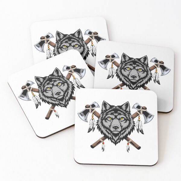 Item preview, Wolf Totem — Silent Strength.  Crossed Tomahawks designed and sold by Karlov78Print.