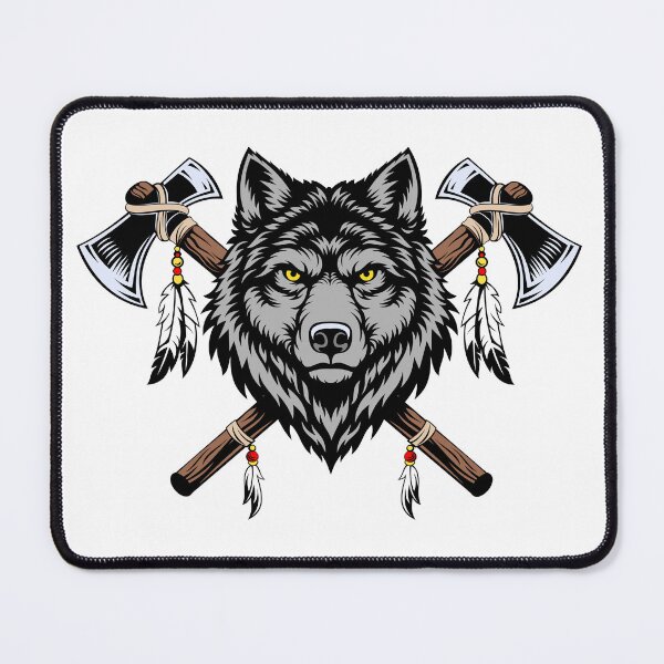 Item preview, Wolf Totem — Silent Strength. Crossed Tomahawks designed and sold by Karlov78Print.
