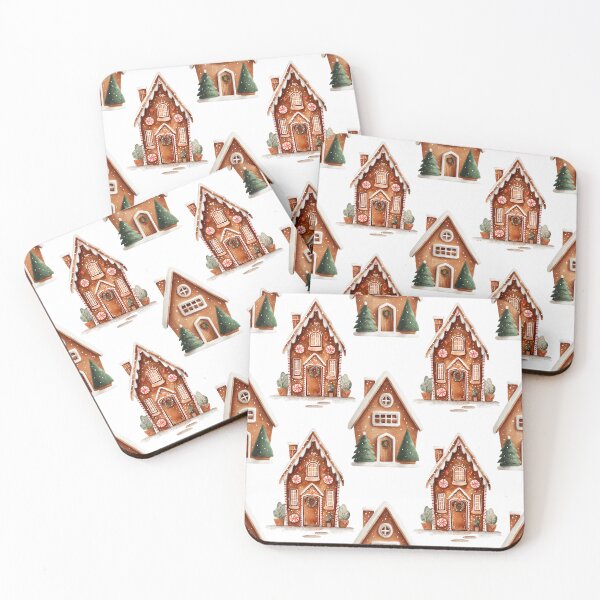 Item preview, Watercolor Gingerbread House Christmas Seamless Pattern designed and sold by EL-Lebedenko.