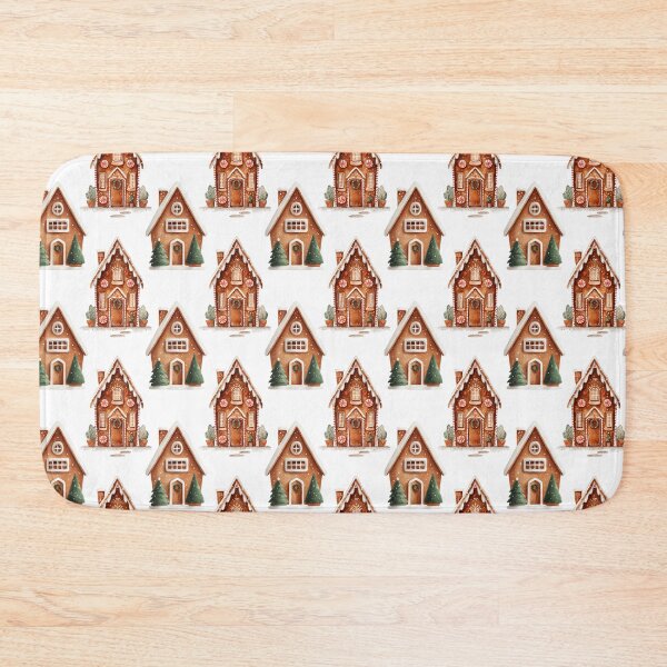 Item preview, Watercolor Gingerbread House Christmas Seamless Pattern designed and sold by EL-Lebedenko.