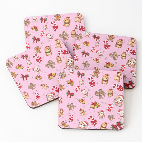 Item preview, Cute Christmas Pattern - Cats, Gingerbread, & Candy Canes  designed and sold by GeometricJoy1.