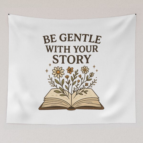 Item preview, Be Gentle With Your Story – Dark Academia Self Love Illustration designed and sold by SidTastic .