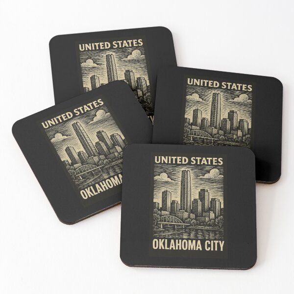 Item preview, Oklahoma City USA Linocut Style  designed and sold by Thistle-TShop.