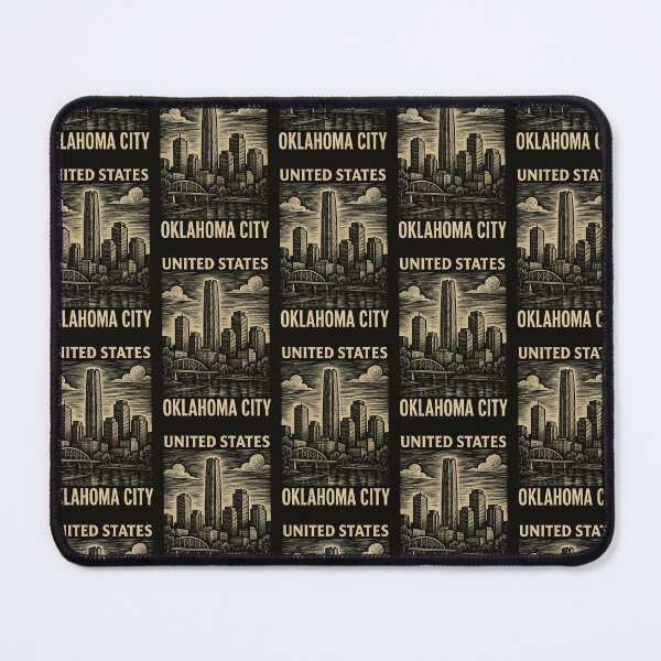 Item preview, Oklahoma City USA Linocut Style  designed and sold by Thistle-TShop.